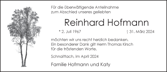 Traueranzeige von Reinhard Hofmann von Pegnitz-Zeitung